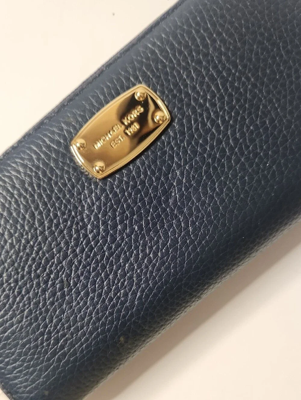 Michael Kors Jet Set Travel Coninental Pebbled Leather Wristlet Wallet Nwt